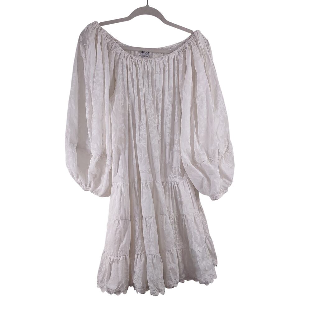 Juliet Dunn London White Tiered Dress, One Size